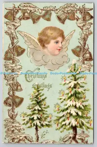 R771387 Weihnachtsgrüße Engel Raphael Tuck and Sons Weihnachtspostkarte Serie