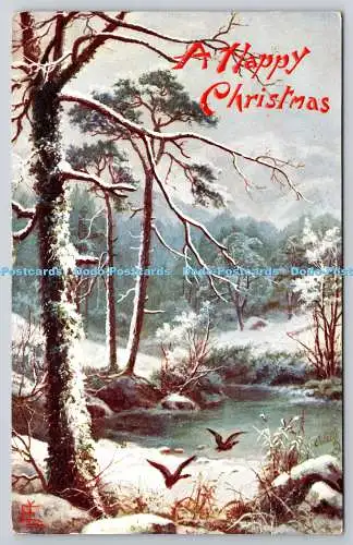 R771389 A Happy Christmas Forest In the Depth of Winter Raphael Tuck and Sons Oi