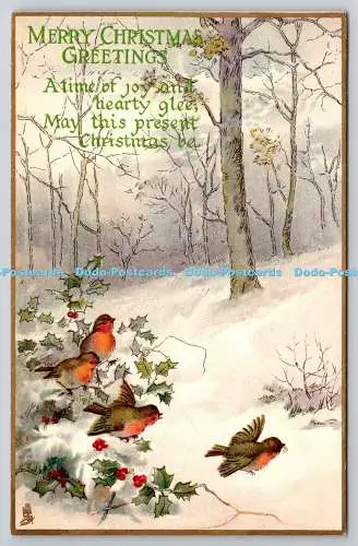 R771397 Frohe Weihnachtsgrüße Robin Redbreast Raphael Tuck and Sons Art Seri