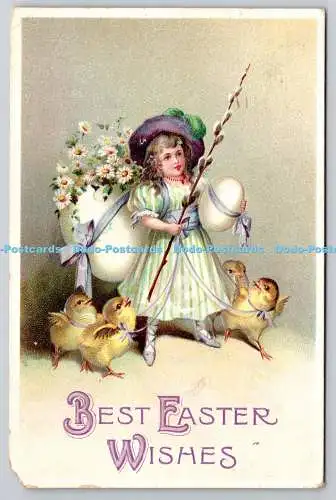 R771405 Best Easter Wishes International Art Publ Co Series No 2002 1910