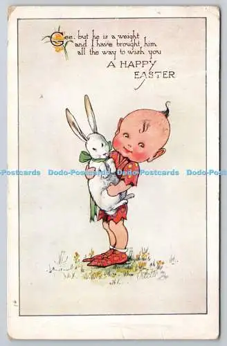 R771456 Frohe Ostern Junge und Hase Raphael Tuck and Sons Oilette Ostern Nr 12