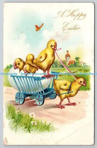 R771461 A Happy Easter Chickens and Egg Raphael Tuck and Sons Easter Series No 1