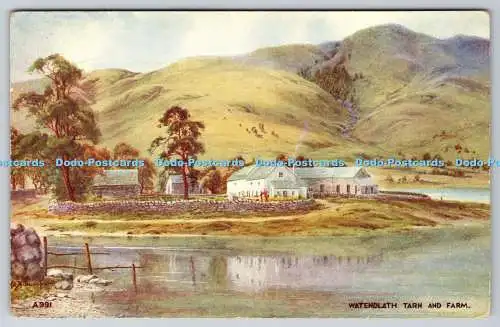 R772692 Watendlath Tarn and Farm Valentine Art Farbe E H Thompson 1946