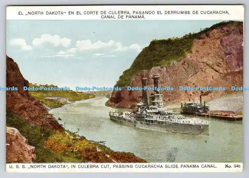 R772695 U S North Dakota In Culebra Cut Passing Cucaracha Slide Panamakanal I