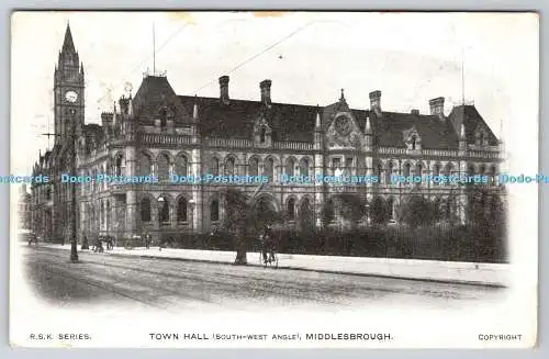 R772728 Middlesbrough Town Hall South West Angle R S K Series 1903