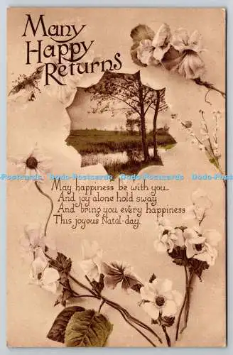 R771528 Many Happy Returns Flowers Lake M B British Manufacture Series No 231 B