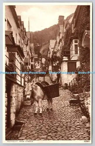 R771539 Clovelly High Street Photochrom London Tunbridge Wells