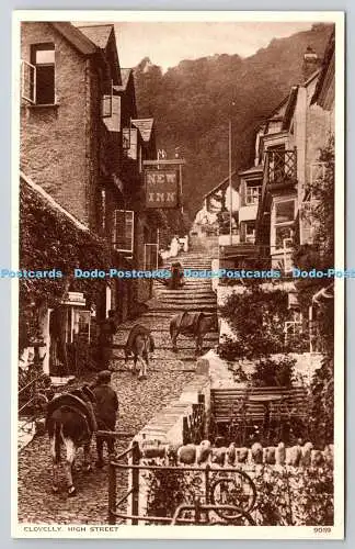 R771540 Clovelly High Street Photochrom London Tunbridge Wells