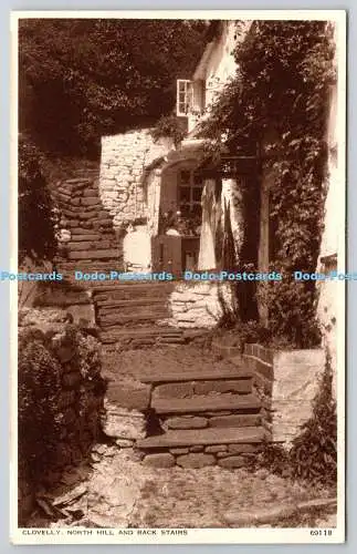 R771546 Clovelly North Hill and Back Stairs Photochrom London Tunbridge Wells