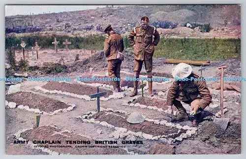 R772840 Army Chaplain Tending British Graves Daily Mail Battle Pictures Series I