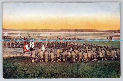 R772843 Gottesdienst vor der Schlacht Tägliche Post Kampfbilder Serie I Offizien