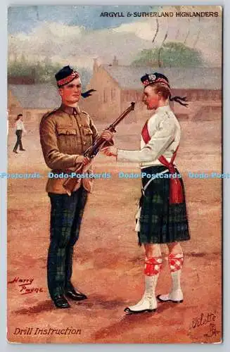 R771656 Argyll and Sutherland Highlanders Drill Instruction Tuck Oilette No 9937