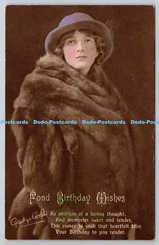 R771676 Fond Birthday Wishes Gladys Cooper S H London Series No 1007 Claude Harr