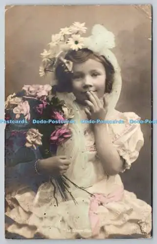 R771700 Girl With a Flowers Knight Brothers England No 1561 PM Sydenham