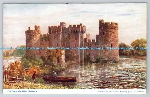 R772938 Sussex Bodiam Castle The Water Colour Postcard W H Borrow