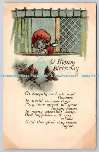 R771717 A Happy Birthday Birds Tuck Farbstift Nr 1893