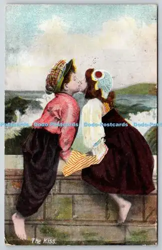 R771743 The Kiss Two Young Children J W B London Werbeserie