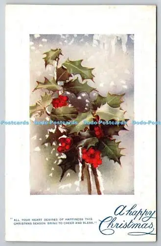 R771767 A Happy Christmas Flowers Tuck Oilette Teller gemarkt Nr. C 997