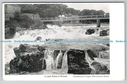 R772991 Linton Falls in Flood Grimshawe Upper Wharfedale Series