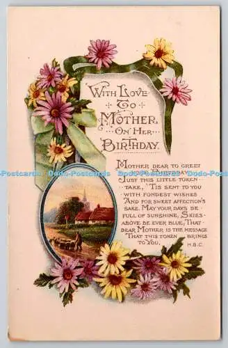 R771773 Mit Liebe zur Mutter zum Geburtstag Blumen Schafe W und K Serie Nr 4766