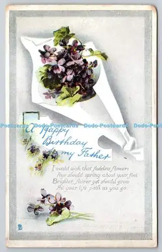 R773005 A Happy Birthday My Father Flowers Tuck Gem No 1203