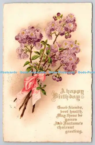 R773008 A Happy Birthday Flowers Tuck Art Series No 373 PM Didcot Berks 1930