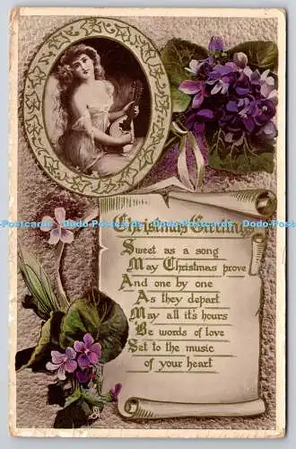 R771794 Weihnachtsgrüße Frau Blumen Tuck Gem Christmas Serie Nr 1988