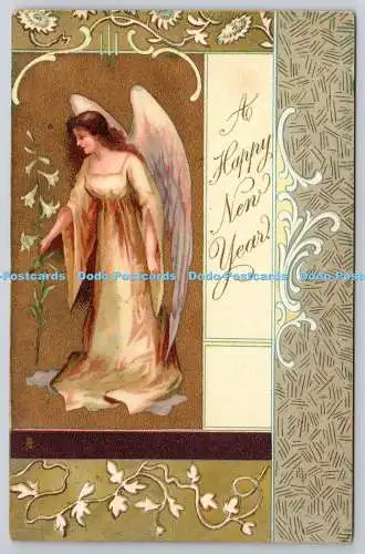 R773021 A Happy New Year Woman With Wings Tuck Christmas Series 1747 1903