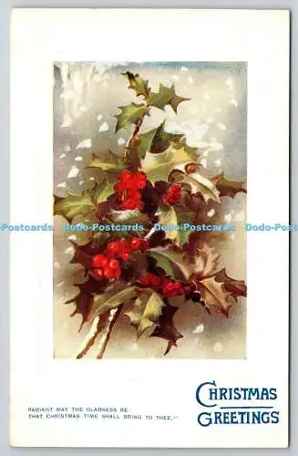 R771809 Weihnachtsgrüße rote Beeren gesteckter Oilette Teller gemarkt Nr. C 997