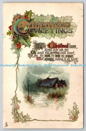 R771817 Christmas Greetings Village Home Tuck Christmas No C 3674 PM Oxford 1910