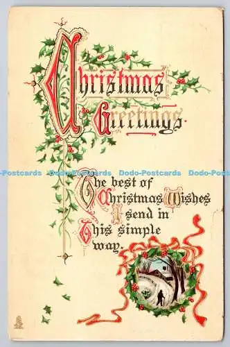 R771825 A Christmas Greetings Tuck Merry Christmas Postkartenserie Nr 539