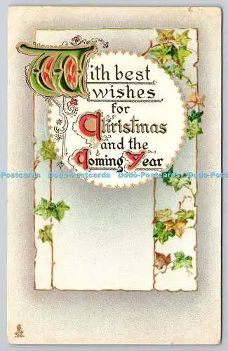 R771826 With Best Wishes For Christmas and the Coming Year Tuck Christmas Greti