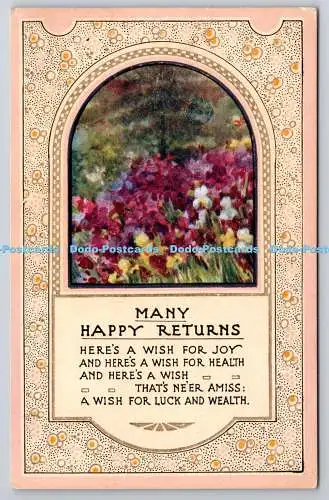 R773057 Viele Happy Returns Blumen The Golden Message Tuck Oilette Nr 421