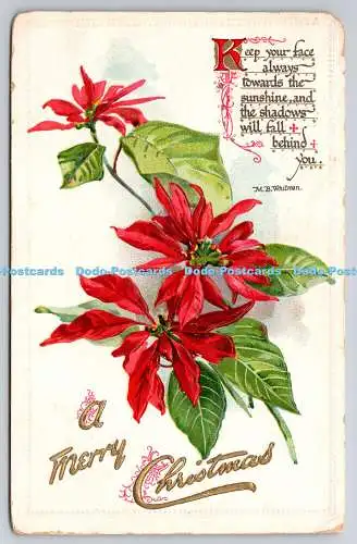 R773072 A Merry Christmas Red Flowers Tuck The Poinsettia No 506 PM Stratford On