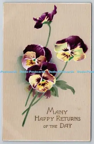 R773077 Viele Happy Returns des Tages Blumen Tuck Geburtstag Serie Nr 400