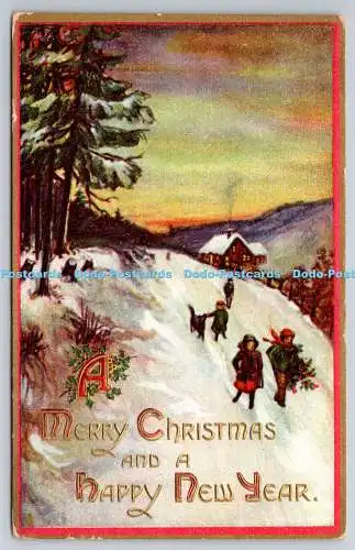 R771870 A Merry Christmas and a Happy New Year Winter Time Tuck Christmas Landsc