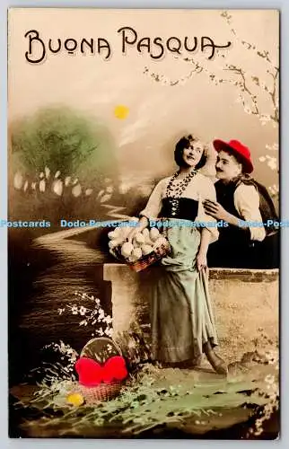 R771878 Buona Pasqua Mann und Frau Postkarte