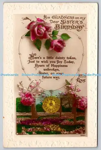 R773110 For Gladness on my Dear Sister Birthday With Love Rose Forest RP PM Lond