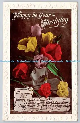 R773117 Happy Be Your Birthday Flowers W B L Academy Serie 1936