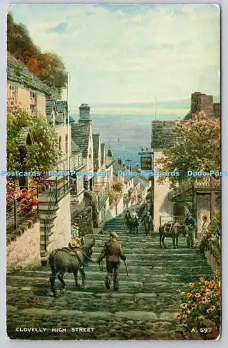 R771896 Clovelly High Street Valentine Art Farbe 1242 V Style Brian Gerald