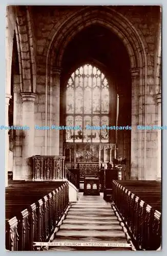 R773125 Ashford St Mary Church Interior W R Greeting British Made RP