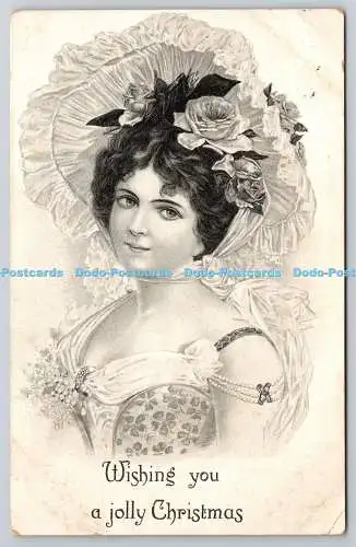 R771903 Wishing You a Jolly Christmas Woman 1907