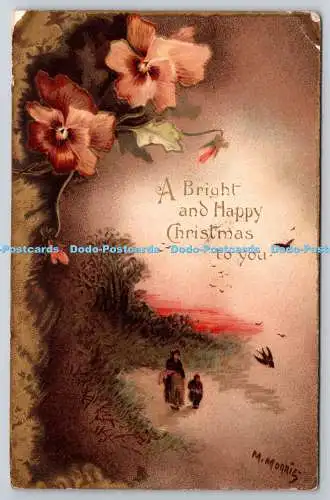 R773131 A Bright and Happy Christmas To You Flowers Tuck Christmas Serie 8212 M