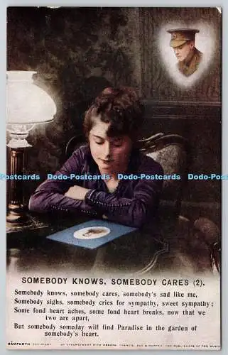 R771916 Somebody Knows Somebody Cares Bamforth Holmfirth England Songs Series No