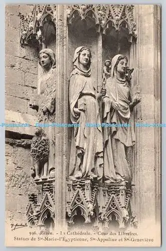 R771922 Rouen La Cathedrale Cour des Libraires Statues de Ste Marie l Egyptienne