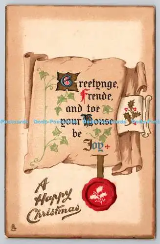 R773151 A Happy Christmas Tuck Old Englyshe Series No G 1786 PM Worle 1909