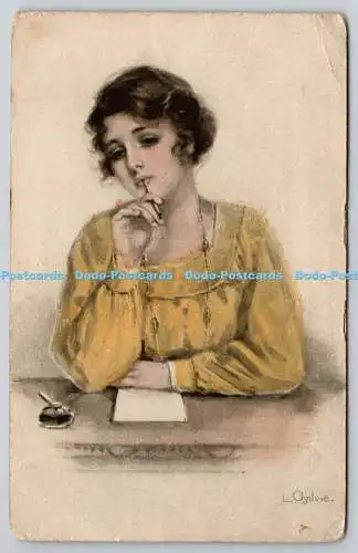 R772006 Woman Write a Letter The Alphalsa 4 Scrutton St London Series No 1058 L