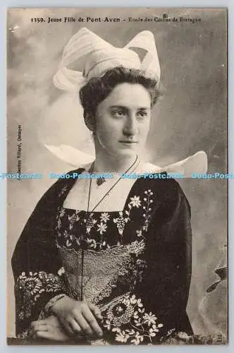 R773240 Jeune Fille de Pont Aven Etude des Coiffes de Bretagne Villard