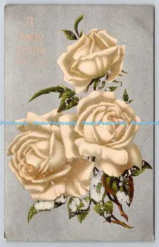 R773244 A Happy Easter To You Roses Tuck Series No E 1167 PM Gardiner 1908