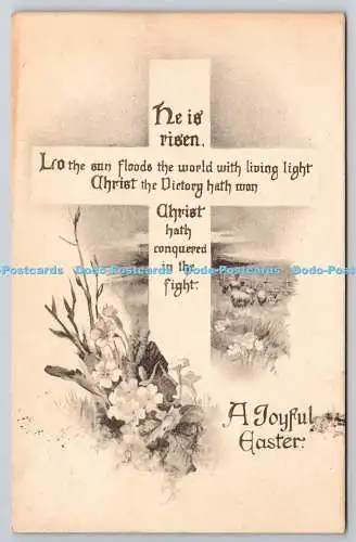 R773246 A Joyful Easter Flowers Tuck Crayon No 1038 PM Swansea 1921